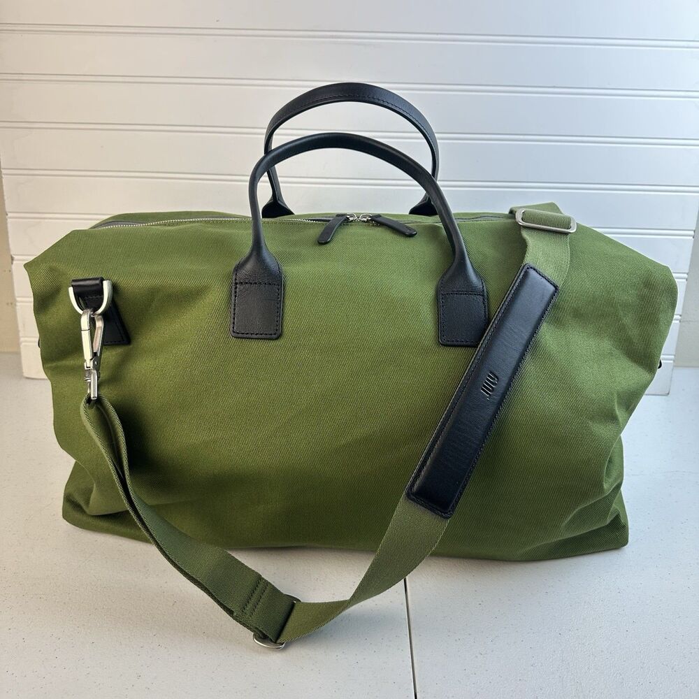 July Luggage Daybreak Weekender Duffel Bag Green Cotton Travel Carry-on Tote